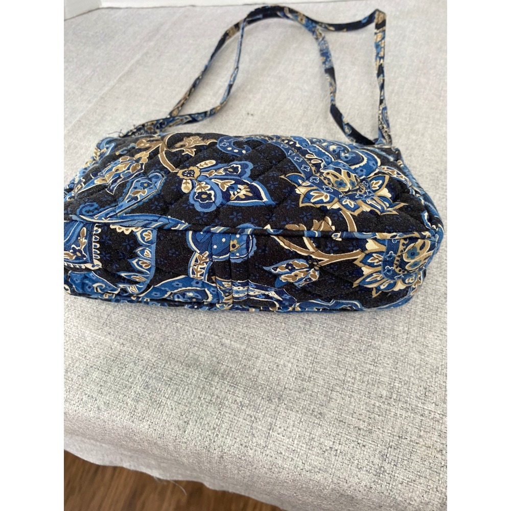 Vera Bradley Shoulder Bag Women Small Blue Moon Blooms Quilted Paisley Excellent - Picture 3 of 13